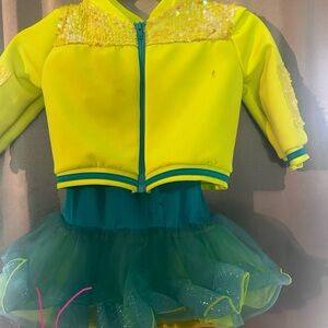 Weissman Yellow and Teal Dance Costume